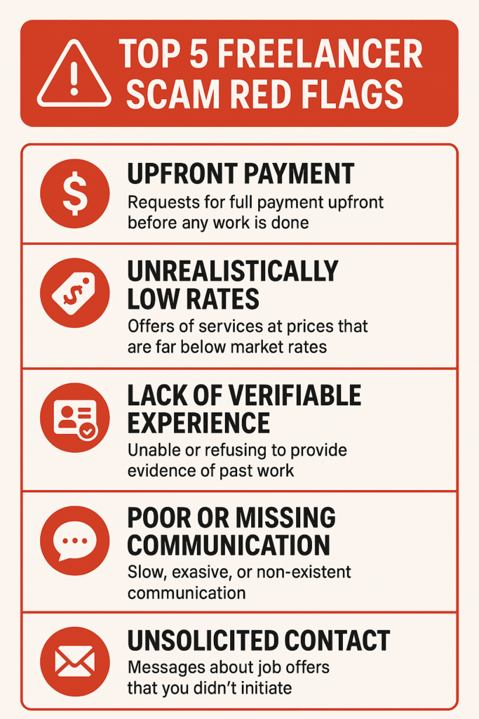 Top 5 Freeelancer scam red flags